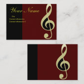 美しい金ゴールドのト音記号の名刺 名刺 (正面/裏面)