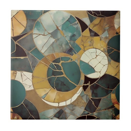 美しい金ゴールドの緑のホームタイル タイル (正面)