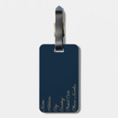 美しい金ゴールドアールデコチューリップ荷物タグ ラゲッジタグ (裏面縦)