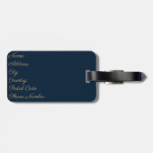 美しい金ゴールドアールデコチューリップ荷物タグ ラゲッジタグ (裏面横)