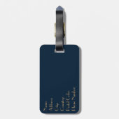 美しい金ゴールドアールデコ花 ラゲッジタグ (裏面縦)