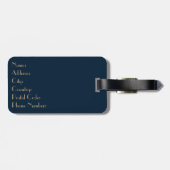 美しい金ゴールドアールデコ花 ラゲッジタグ (裏面横)