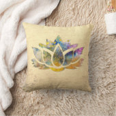 美しい金ゴールドカラフルロータス、禅 クッション (ブランケット)