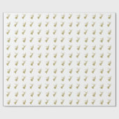 美しい金ゴールドクリスマスエンジェルパターン ラッピングペーパー (フラット)