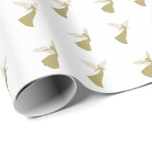 美しい金ゴールドクリスマスエンジェルパターン ラッピングペーパー (ロールコーナー)