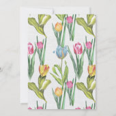 美しい金ゴールドクロスイースターエッグチューリップ 招待状 (裏面)