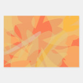 美しい金ゴールドグリーンピンクオレンジフローラルパターン ラッピングペーパーシート (正面)