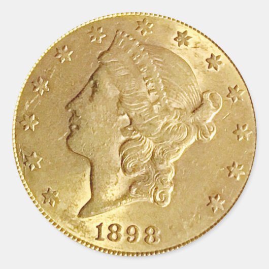 美しい金ゴールドコイン ラウンドシール (正面)