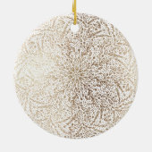 美しい金ゴールドスタークリスマスホリデー セラミックオーナメント (裏面)