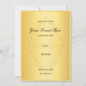 美しい金ゴールドダイヤモンドの紫色の招待 招待状 (裏面)