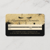美しい金ゴールドダスティッドアイラッシュブラック&金ゴールドラグジュアリー 予約カード (正面)
