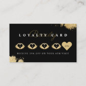 美しい金ゴールドダステッドリップブラック&金ゴールドラグジュアリー ロイヤリティカード (正面)