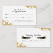 美しい金ゴールドダッシュマスカラアイラズラグジュアリー 予約カード (正面/裏面)