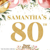 美しい金ゴールドナンバー80th誕生日スパークルバッグ ミディアムペーパーバッグ