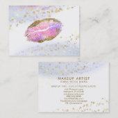 *~*美しい金ゴールドパステルグリッターピンクリップス 名刺 (正面/裏面)