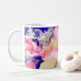 美しい金ゴールドパープルピンク抽象芸術 コーヒーマグカップ