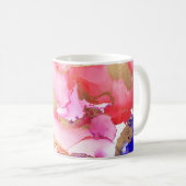 美しい金ゴールドパープルピンク抽象芸術 コーヒーマグカップ (正面右)
