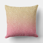 美しい金ゴールドピンクグリッター グラデーション クッション (裏面)