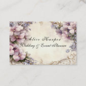美しい金ゴールドフィリグラーピンクラベンダーの花 名刺 (正面)