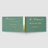 美しい金ゴールドフォイル結婚の写真/ゲストブック。 ゲストブック (全面)