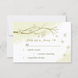 美しい金ゴールドフローラ 出欠カード