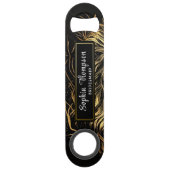 美しい金ゴールドブラックブライデスメイド結婚式の引き出物バー スピード栓抜き (裏面)