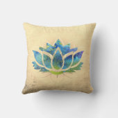 美しい金ゴールドブルーロータス、禅 クッション (裏面)