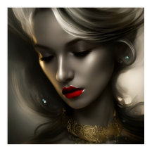 美しい金ゴールドブロンズのブロンド女性と赤い唇3