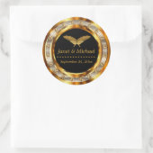 美しい金ゴールドメタリックとブラック ラウンドシール (バッグ)