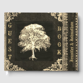 美しい金ゴールドヴィンテージルックゲストブック ゲストブック