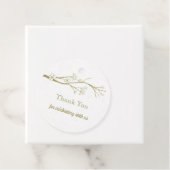 美しい金ゴールド咲く白いメッセージカード フェイバータグ (インサイチュ)