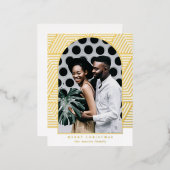 美しい金ゴールド幾何学的パターン写真 箔シーズンポストカード (正面/裏面)