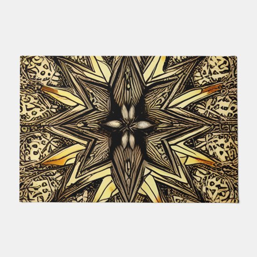 美しい金ゴールド星 ドアマット (正面)