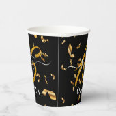 美しい金ゴールド紙吹雪甘い16紙カップ 紙コップ (右)