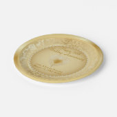 美しい金ゴールド結婚50周年 ペーパープレート (アングル)