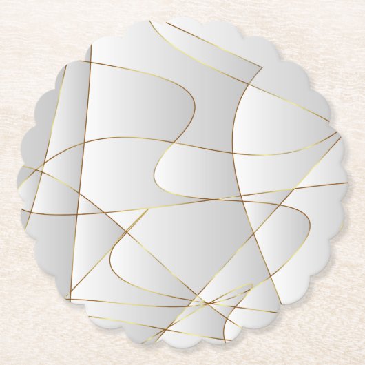 美しい金ゴールド線 ペーパーコースター (正面)