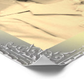 美しい金ゴールド縁ど銀枠のカスタム写真 ポスター (角)