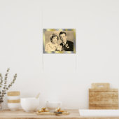 美しい金ゴールド縁ど銀枠のカスタム写真 ポスター (キッチン)