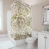 美しい金ゴールド花シームレスなパターン シャワーカーテン (インサイチュ)