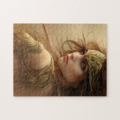 美しい金ゴールド鎧の女戦士 ジグソーパズル (横)