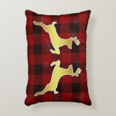 美しい金ゴールド鹿エレガント赤華美クリスマス アクセントクッション (正面(垂直))