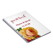 美しい金ゴールド&レッドローゼズホワイト結婚ズ ノートブック (右側)