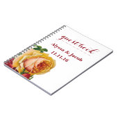 美しい金ゴールド&レッドローゼズホワイト結婚ズ ノートブック (左側)