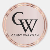 美しい金属バラ金ゴールド ラウンドシール (正面)