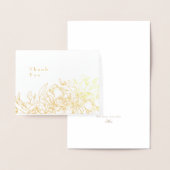美しい金箔スケッチフローラサンキューカード 箔カード (ディスプレー)