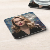 美しい金髪の女性 コースター (左側)