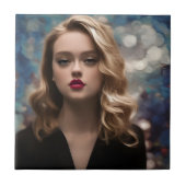 美しい金髪の女性 タイル (正面)