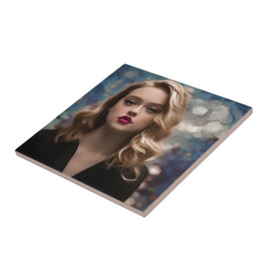 美しい金髪の女性 タイル (側面)