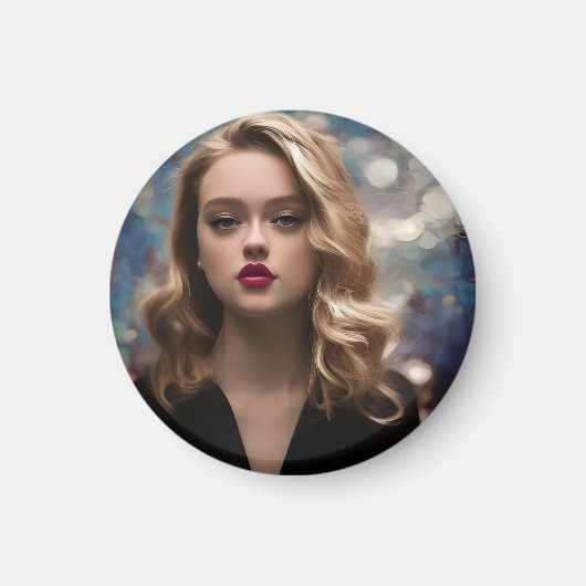 美しい金髪の女性 マグネット (正面)