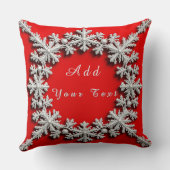 美しい銀のスノーフレークの装飾 クッション (裏面)